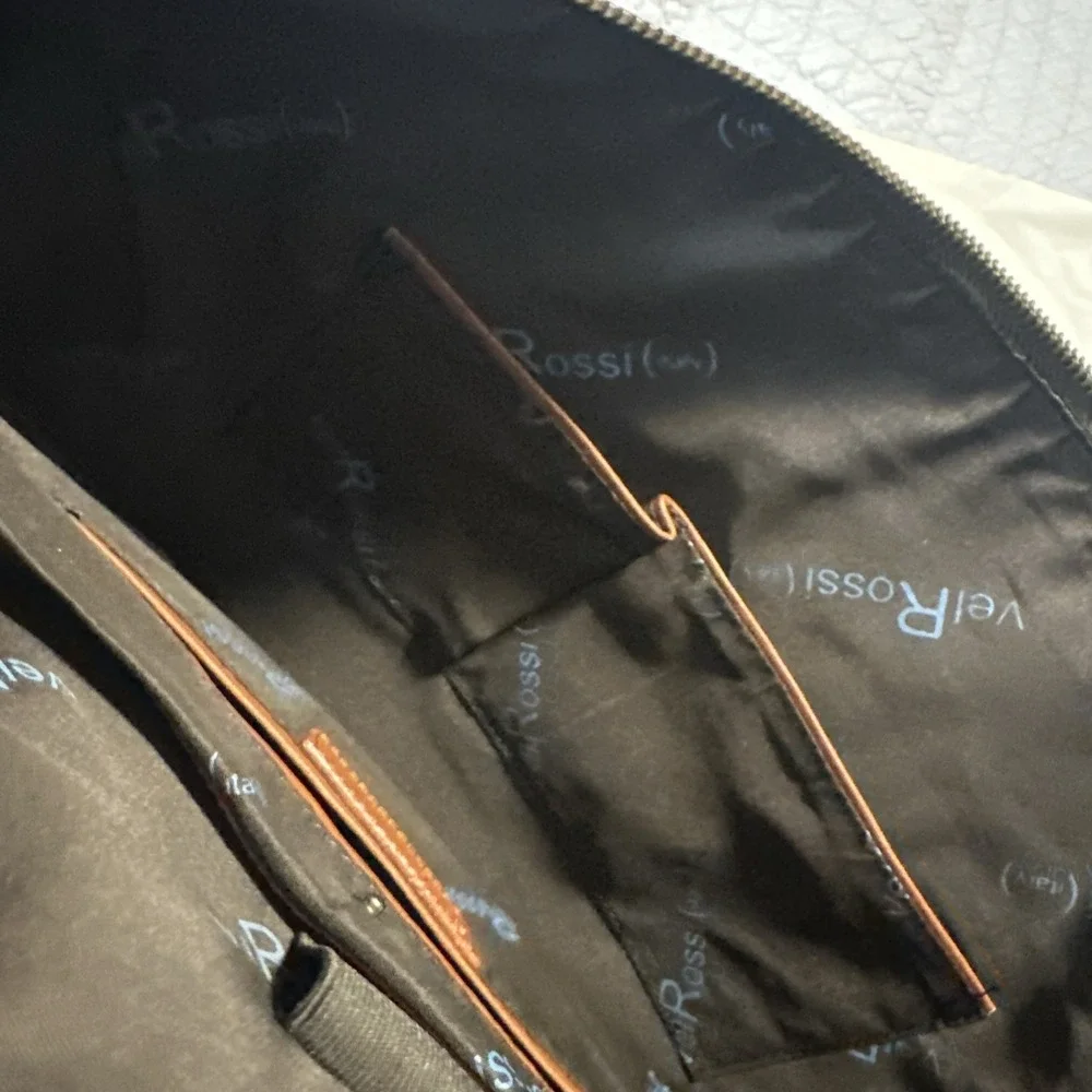 Vei Rossi Made In‎ Italy Brown Leather Briefcase Laptop Bag with Strap